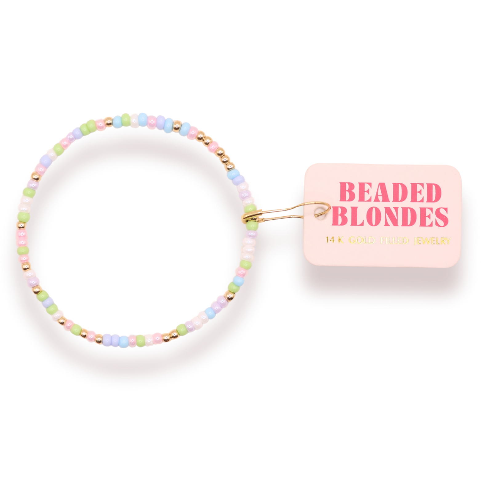 Pastel Spring Sprinkle Beaded Blondes Bracelet: Standard 6.75 inch