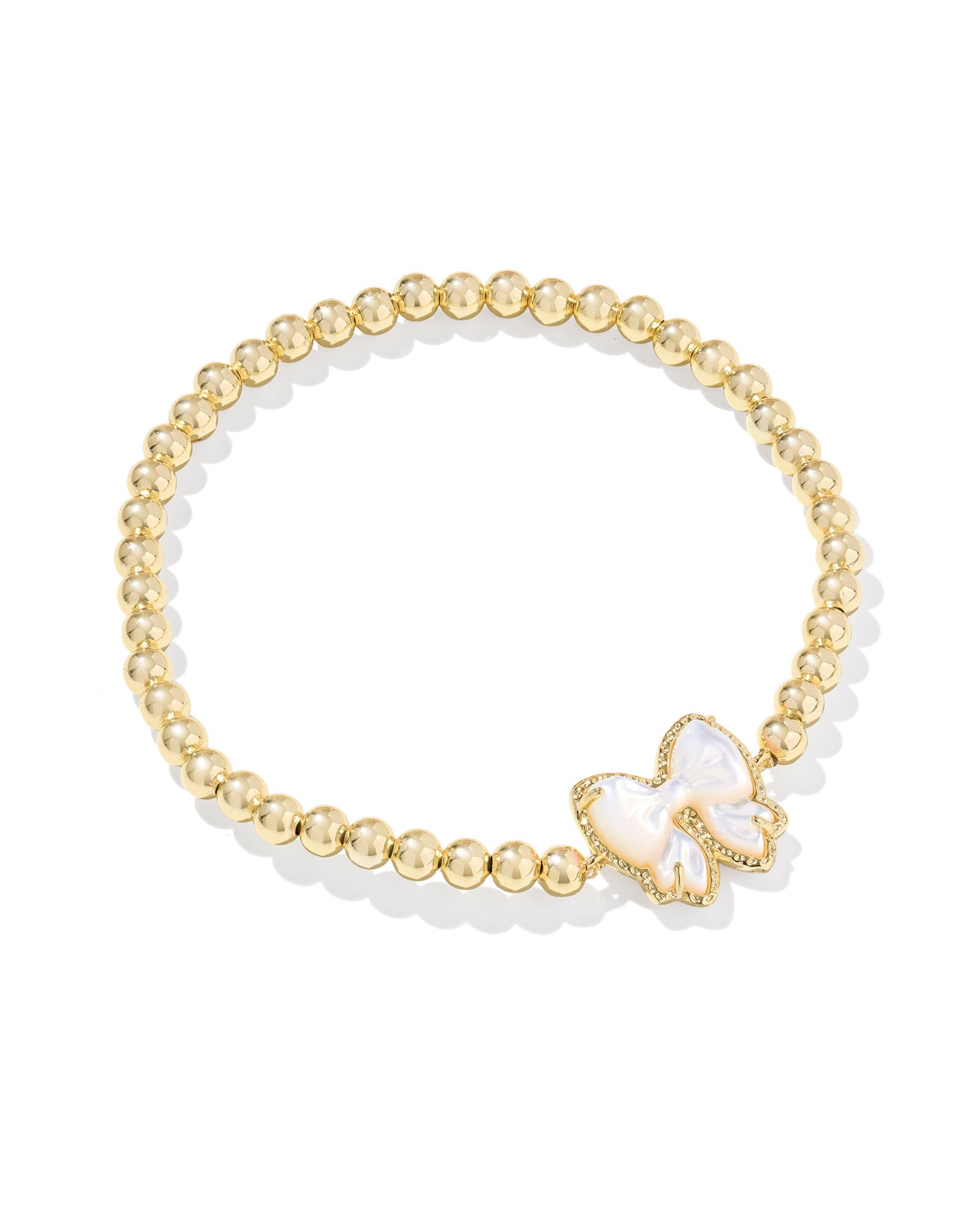 Kendra Scott Haley Bow Stretch Bracelet - Gold Ivory Mother Of Pearl