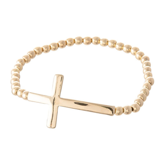 Simple Gold Cross Bracelet