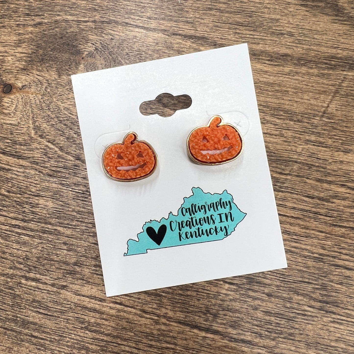 Druzy Pumpkin Stud Earrings