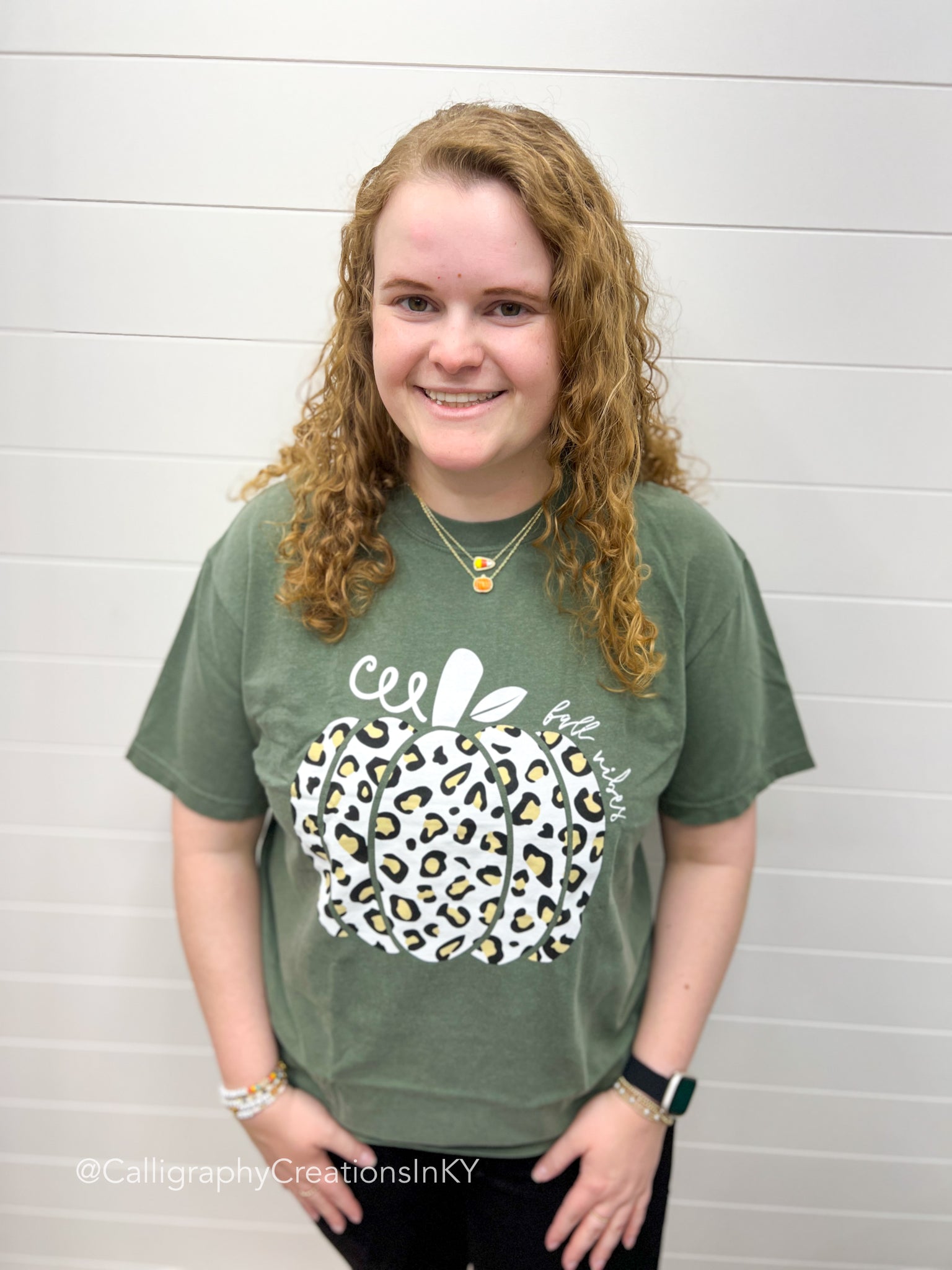 SMALL - Fall Vibes Leopard Pumpkin Tee - FINAL SALE