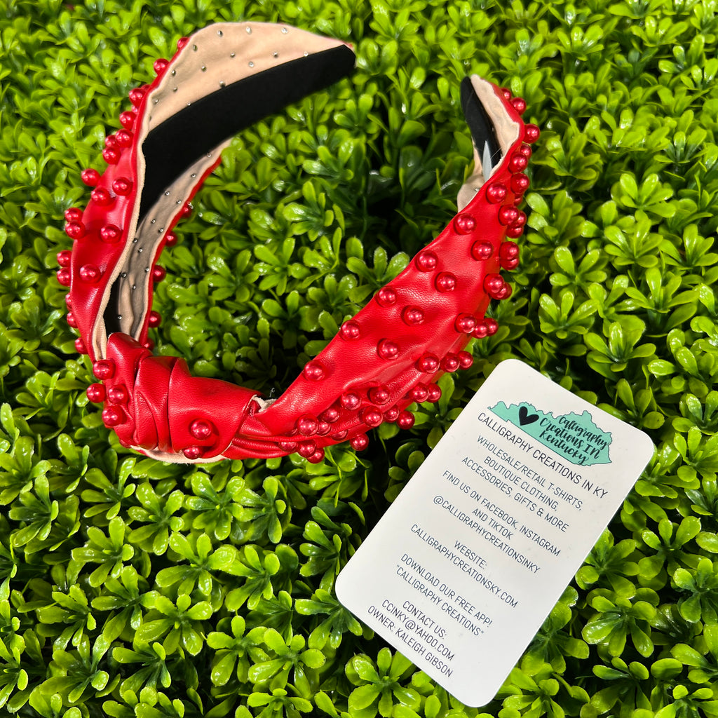 Red Pearl Non-Headache Headband