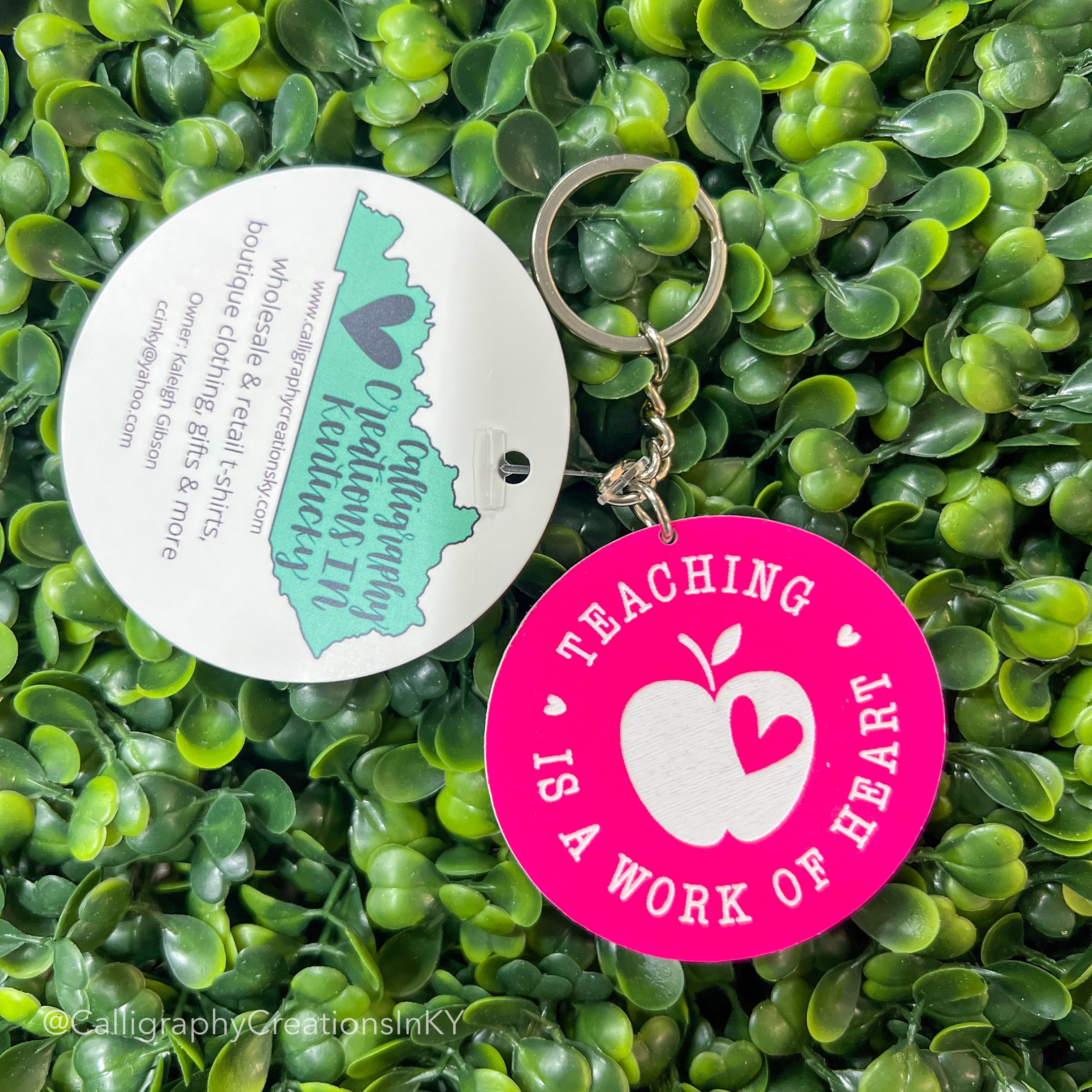 Teaching Is A Work Of Heart Keychain