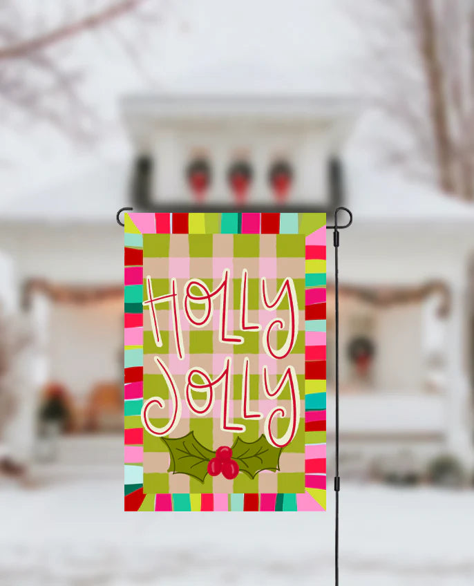 Holly Jolly Jewel Garden Flag