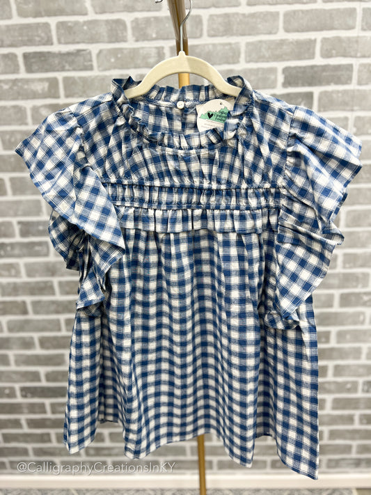 Blue Gingham Top
