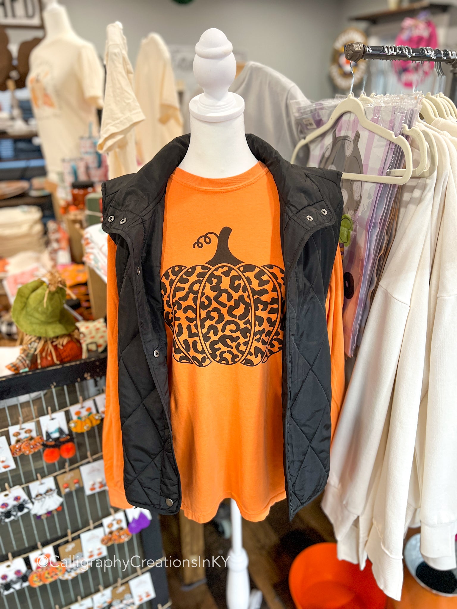 Leopard Pumpkin LS Tee *FINAL SALE*