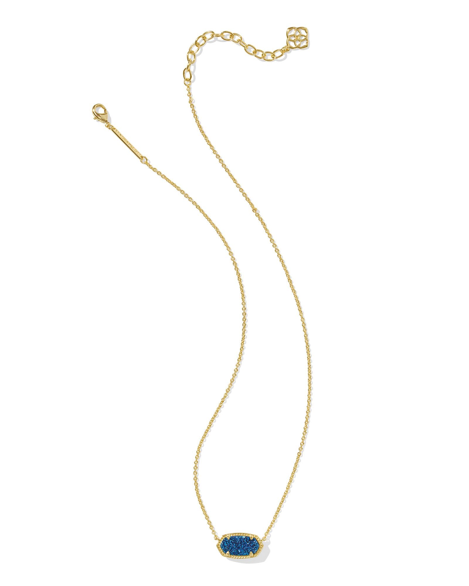 Kendra Scott Elisa Necklace - Gold Blue Drusy