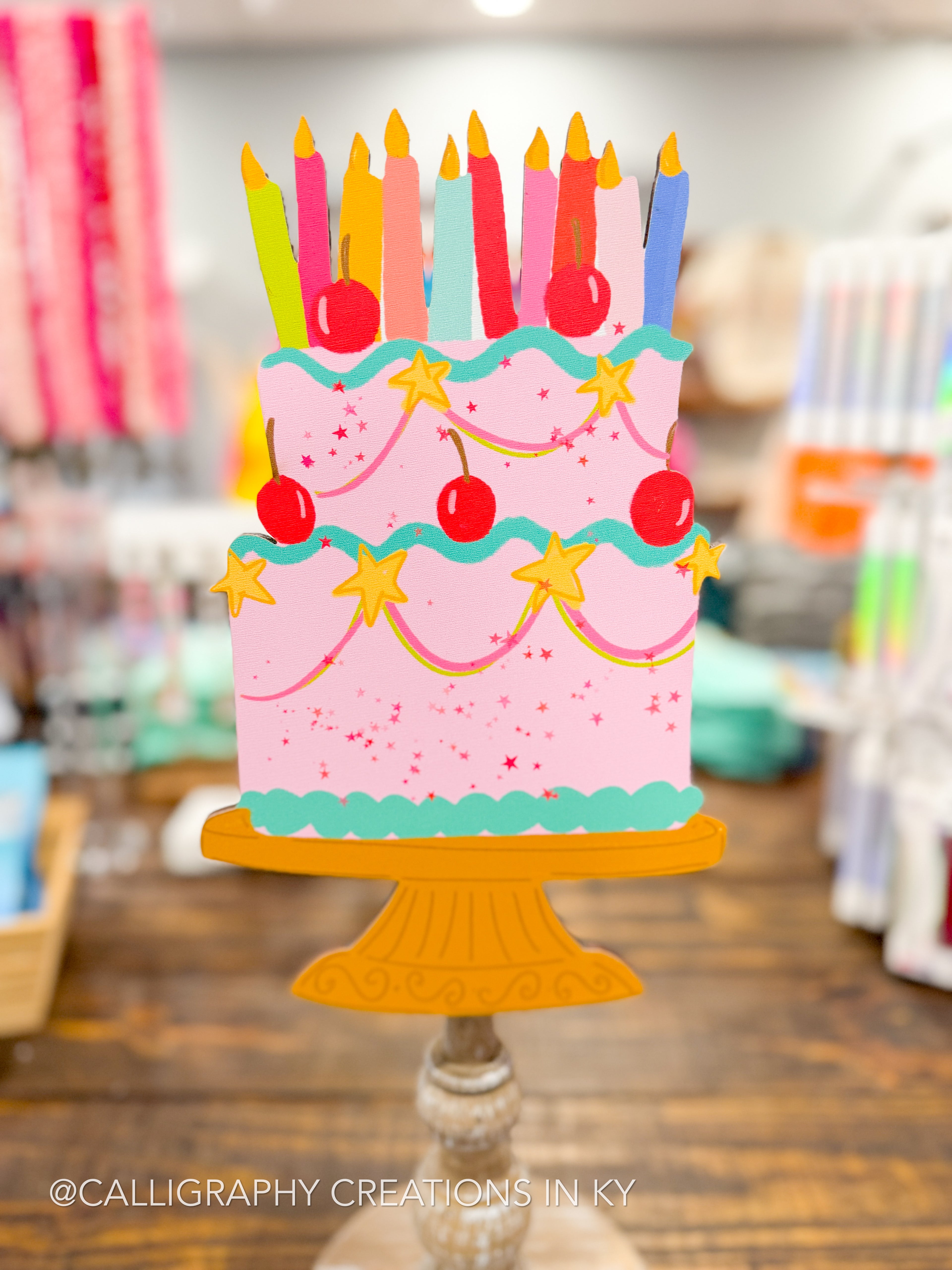 Pink Cake Topper - Doodles By Rebekah