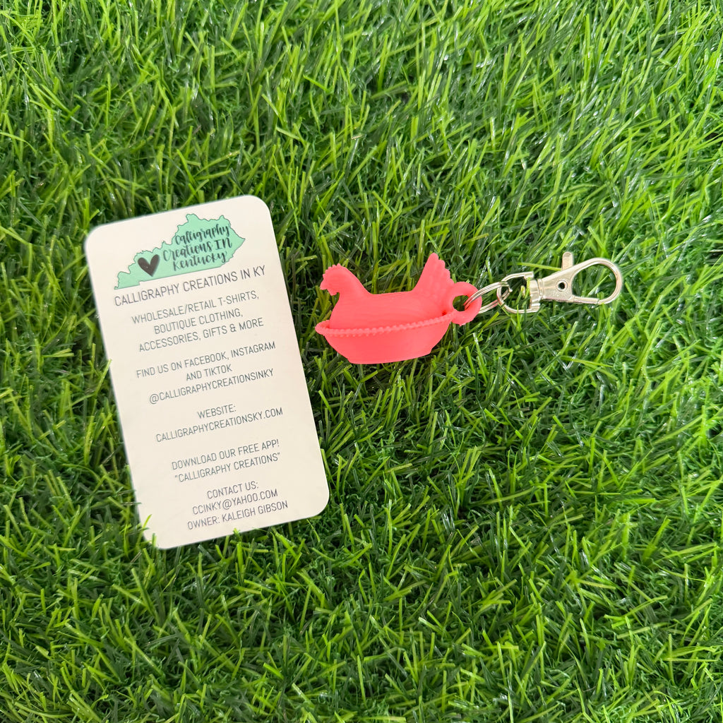 Neon Pink | Hen Keychain