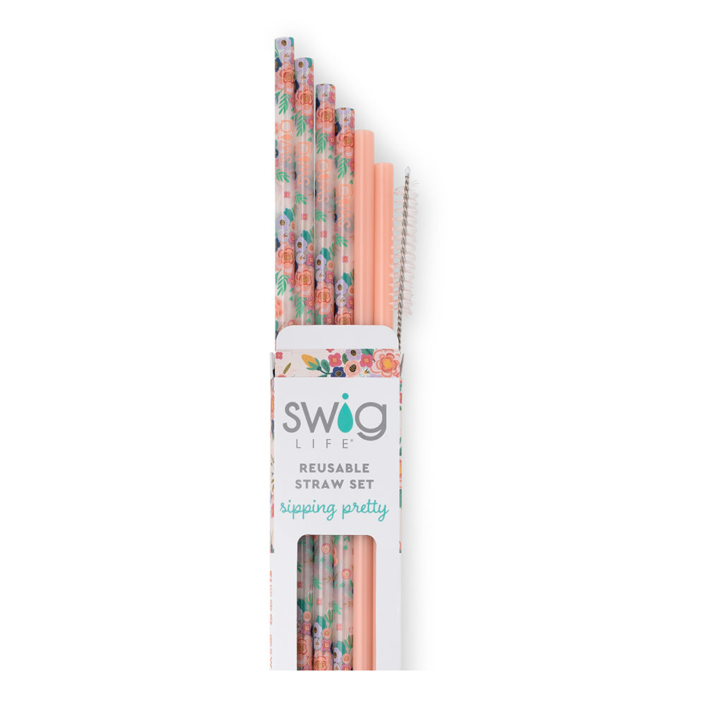 Full Bloom Swig Reusable Straw Set
