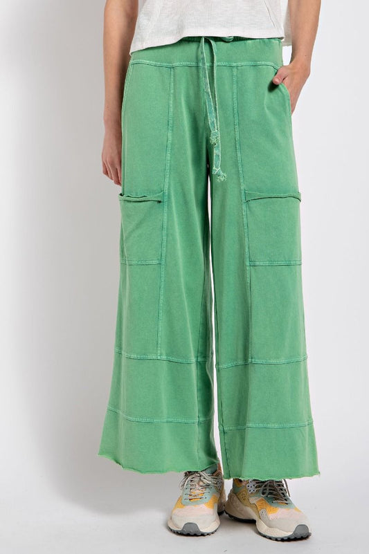 Evergreen • Mineral Washed Terry Knit Pants