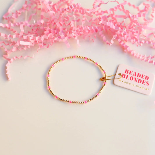 Pink Dainty Poppi Beaded Blondes Bracelet
