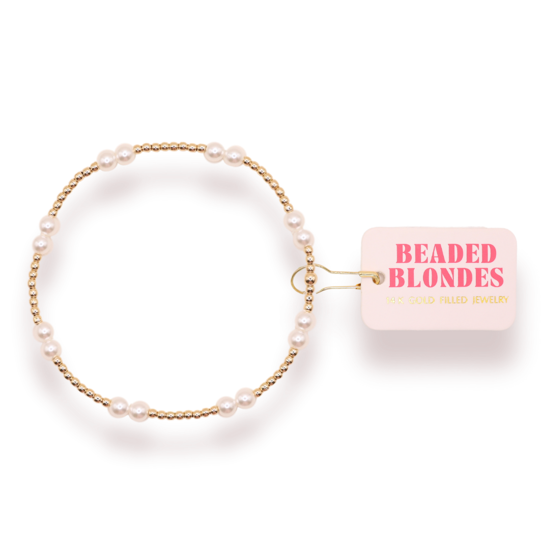 Leah Pearl Bracelet: Standard 6.75 inch | Beaded Blondes