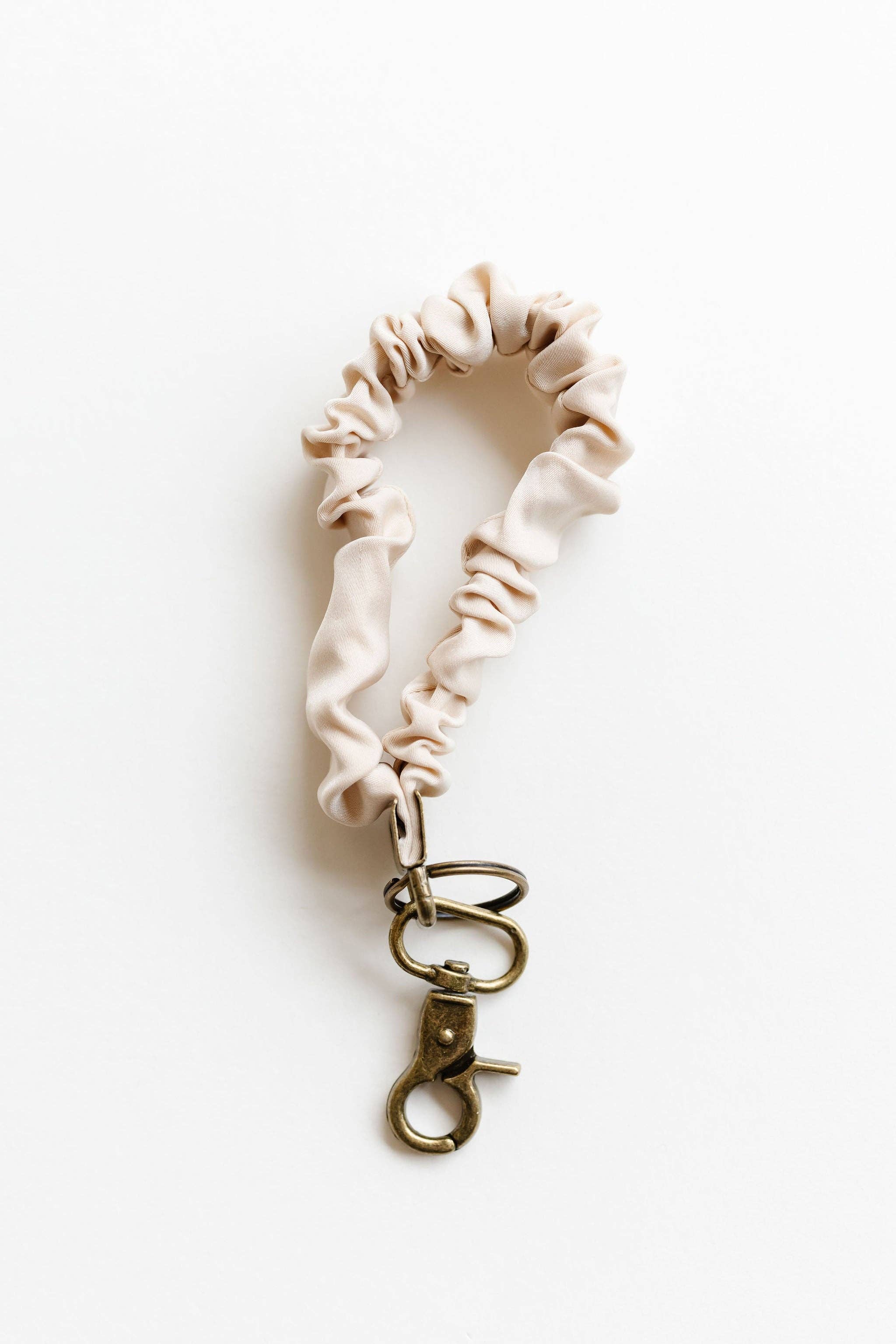 Oat Milk Luxe Scrunchie Keychain