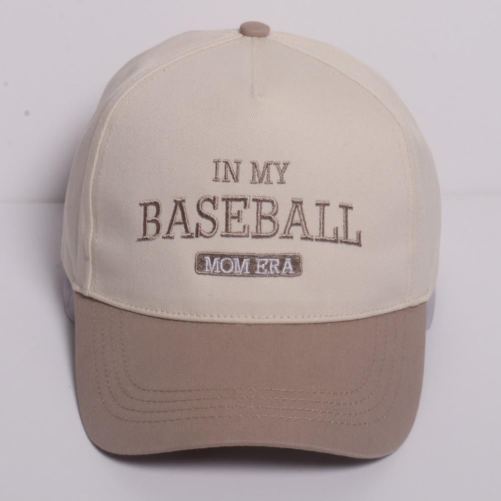 Beige | Baseball Mom Embroidered Trucker Hat