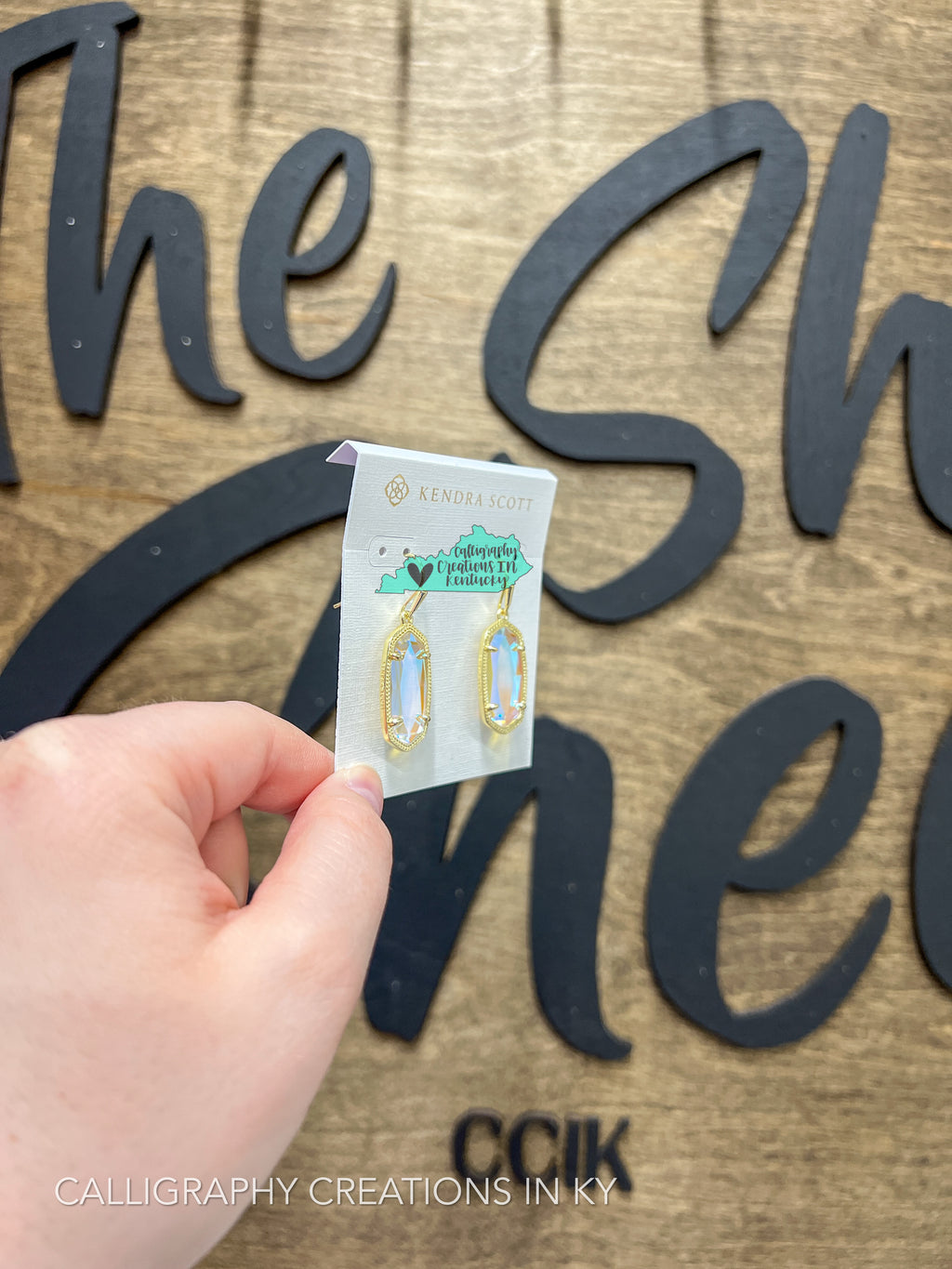 Kendra Scott Dani Drop Earrings - Gold Dichroic Glass