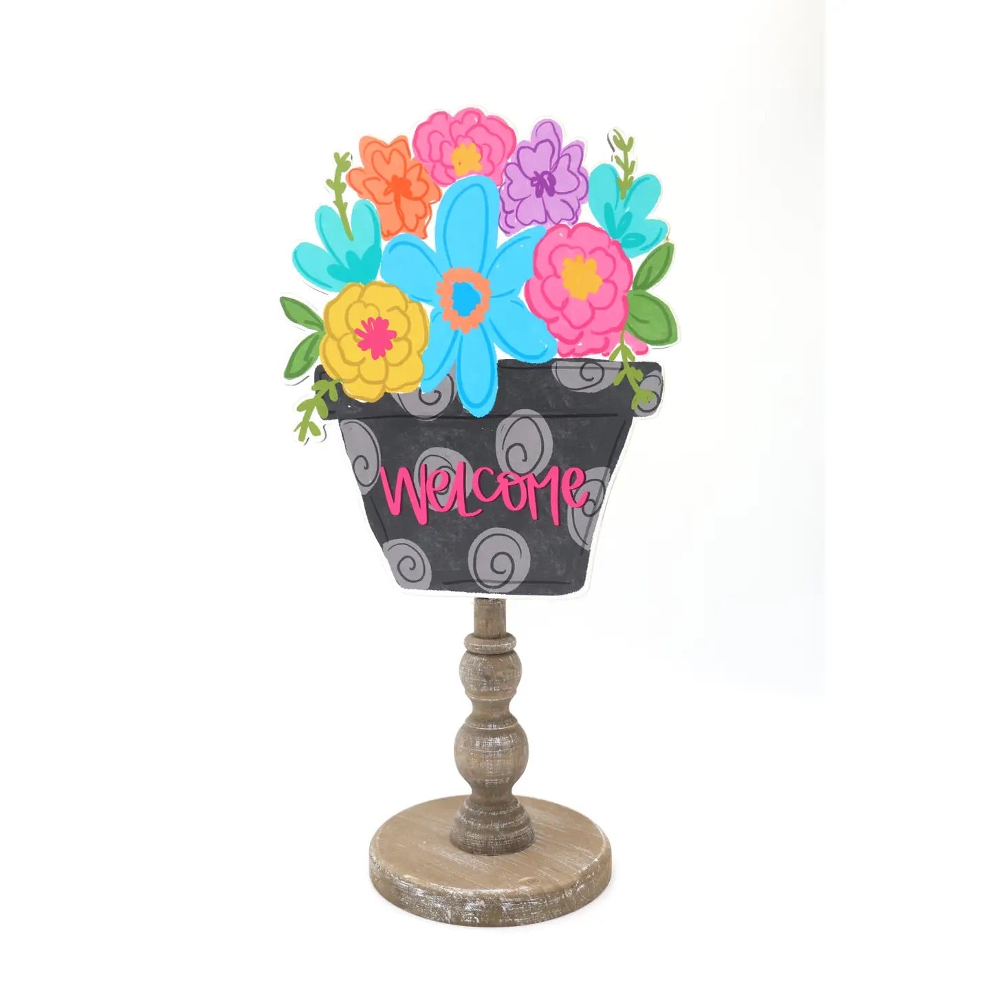 Doodles by Rebekah Flower Pot Welcome Topper