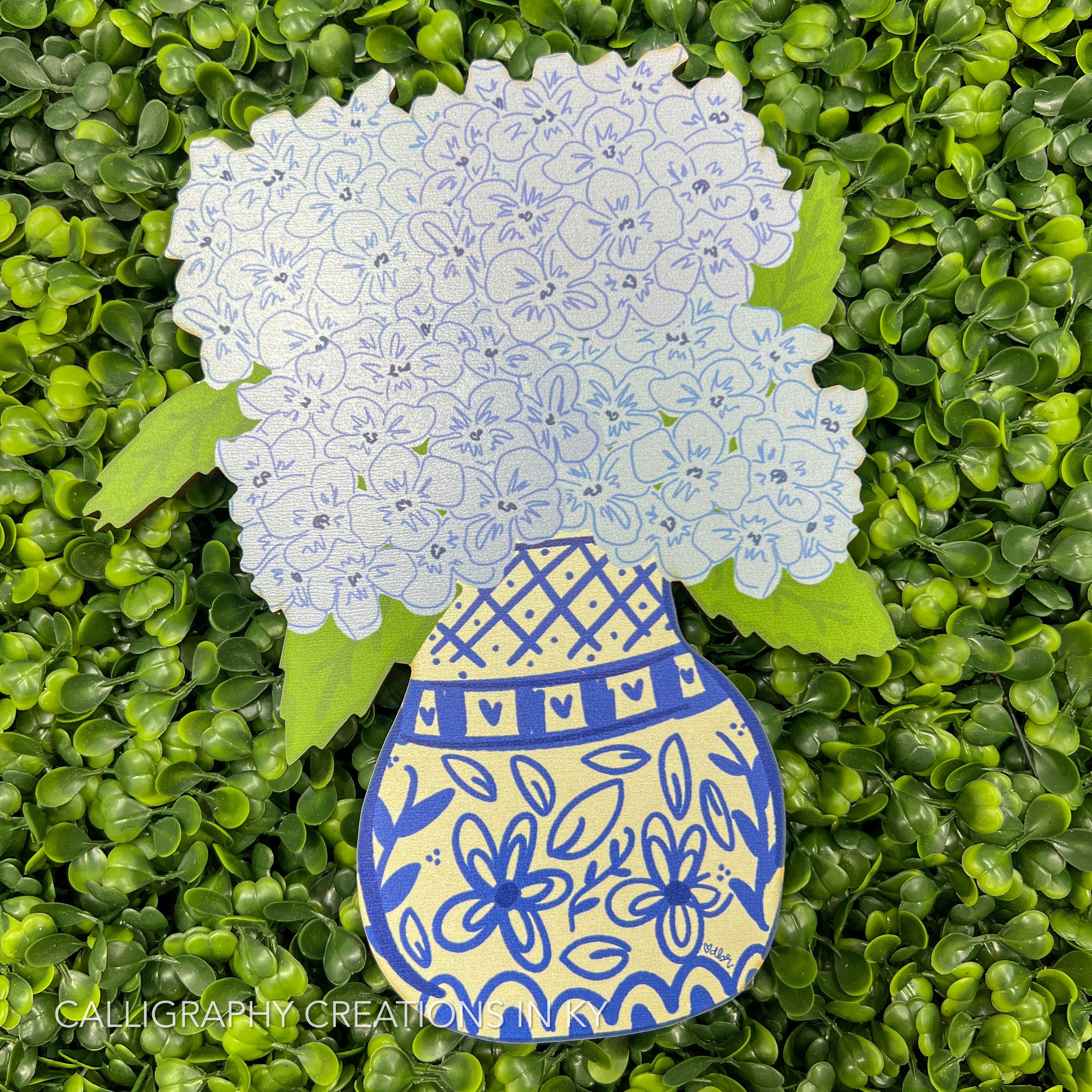 Blue Hydrangea Attachment - Doodles By Rebekah