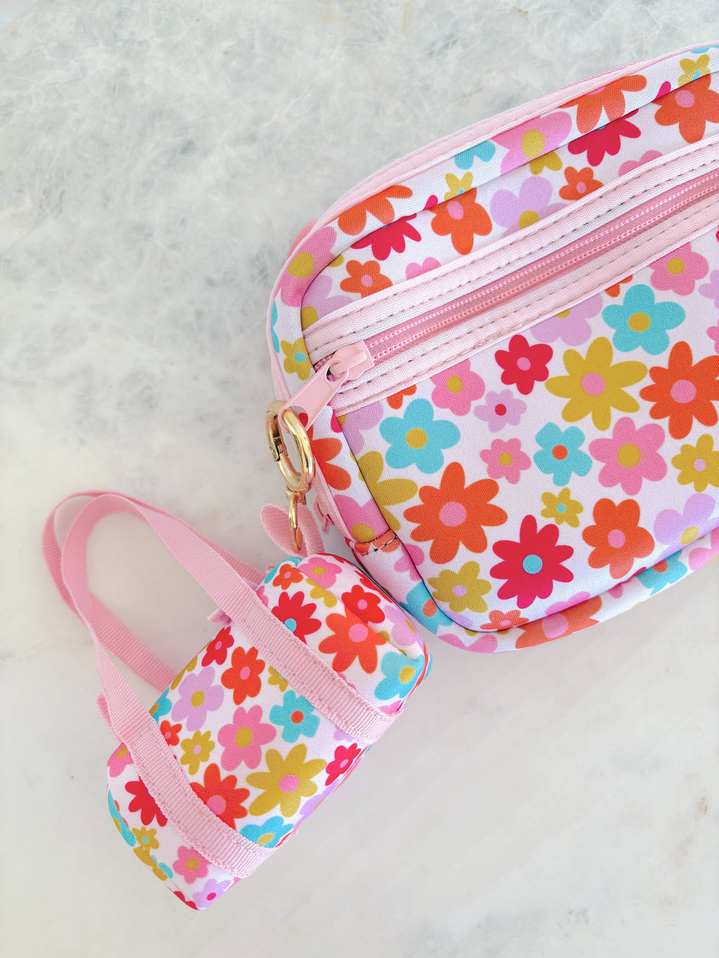 Bag Charm - Mini Purse Keychain - Retro Floral