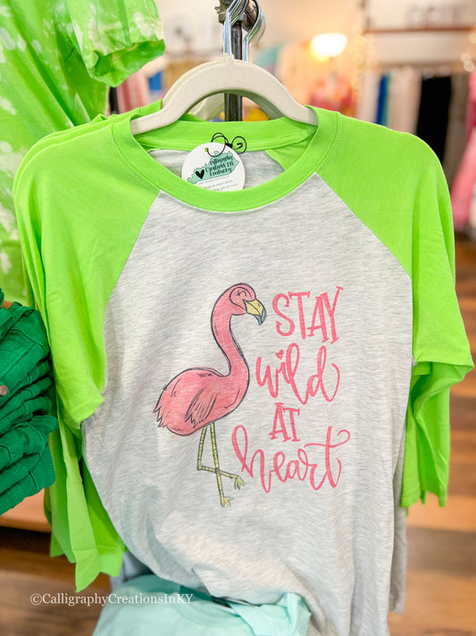 $2 Stay Wild Flamingo Raglan - FINAL SALE