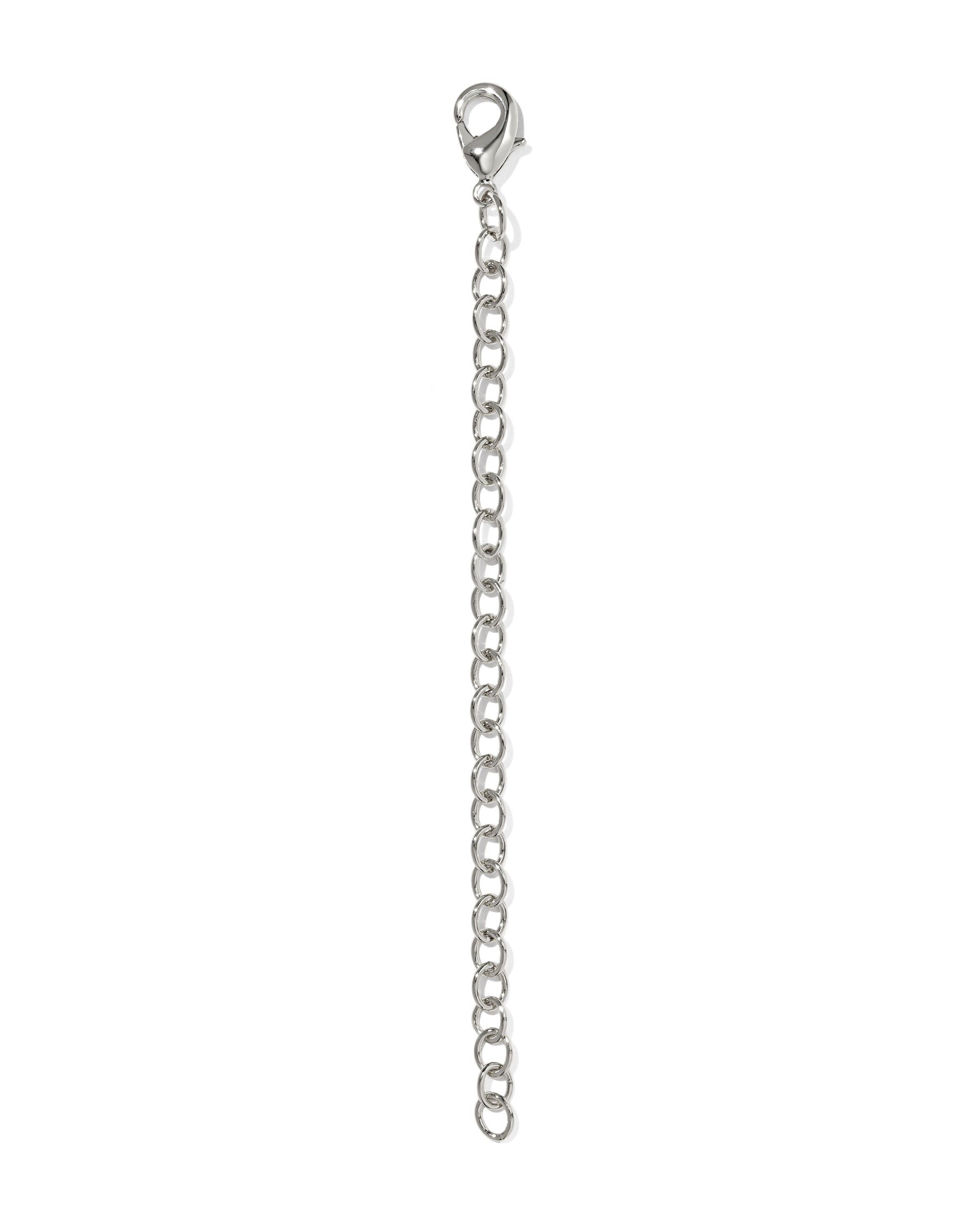 Rhodium necklace extender with lobster clasp