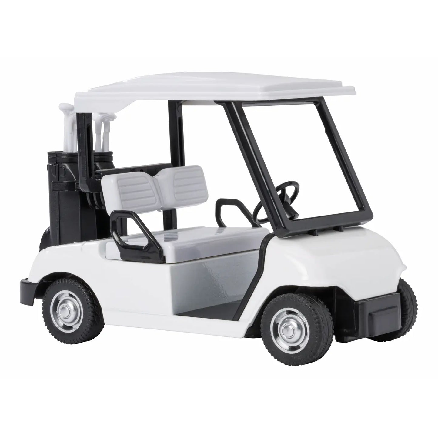 White Pull-Back Golf Cart-Toy Car