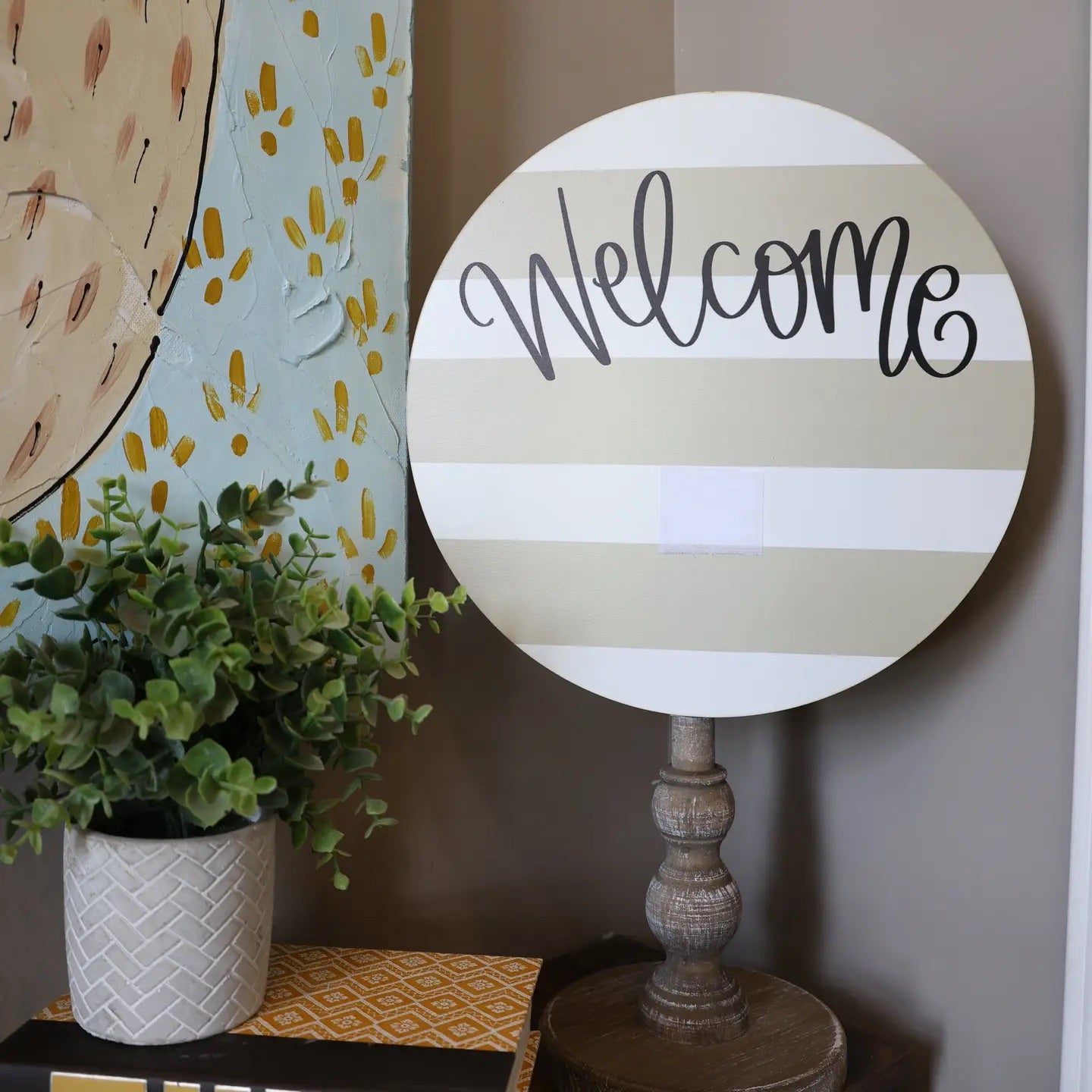 Tan Welcome Interchangeable Topper - Doodles By Rebekah