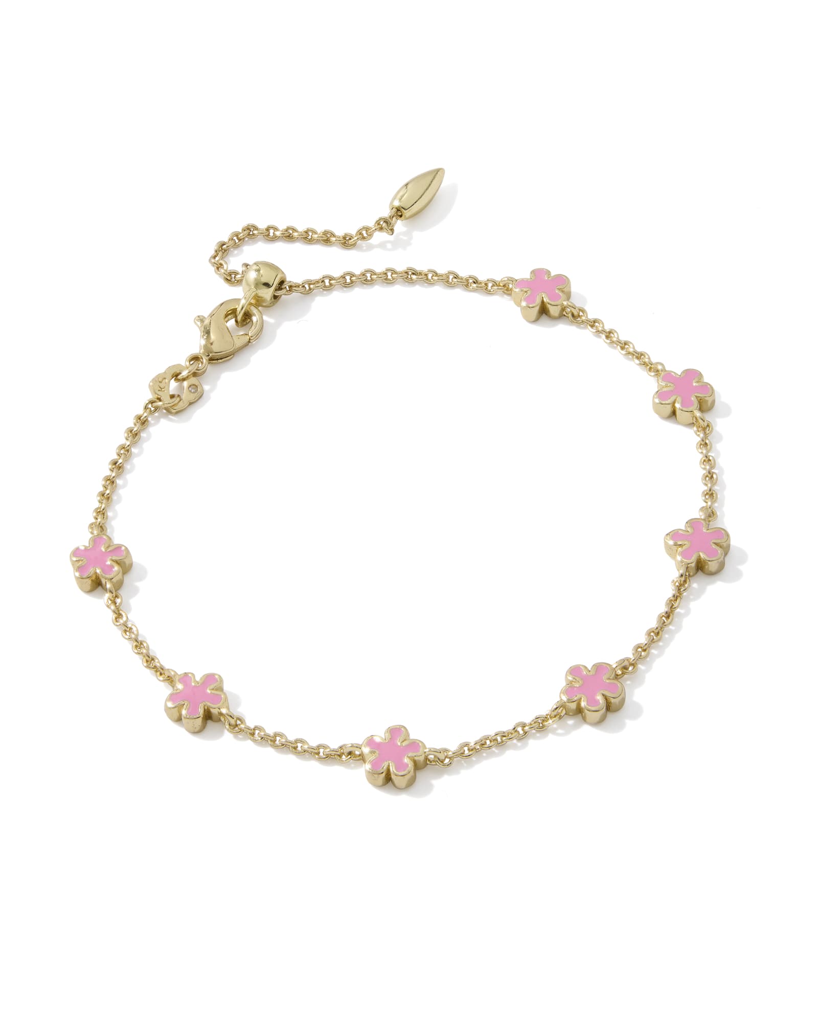 Kendra Scott Jane Delicate Chain Bracelet - Gold Dark Pink Enamel
