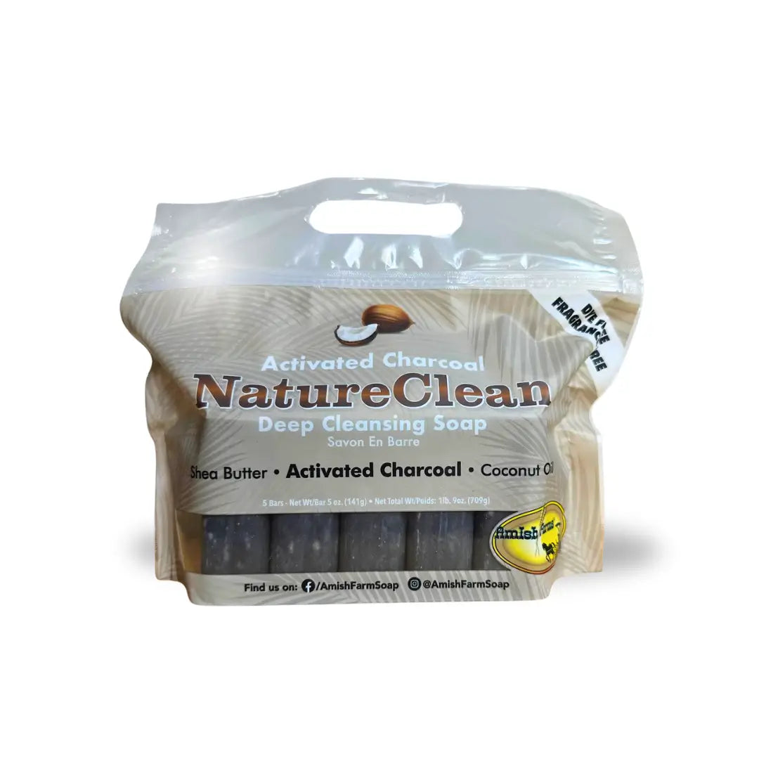 Amish Farm Soap 5 Bar Bag - Charcoal Deep Cleansing
