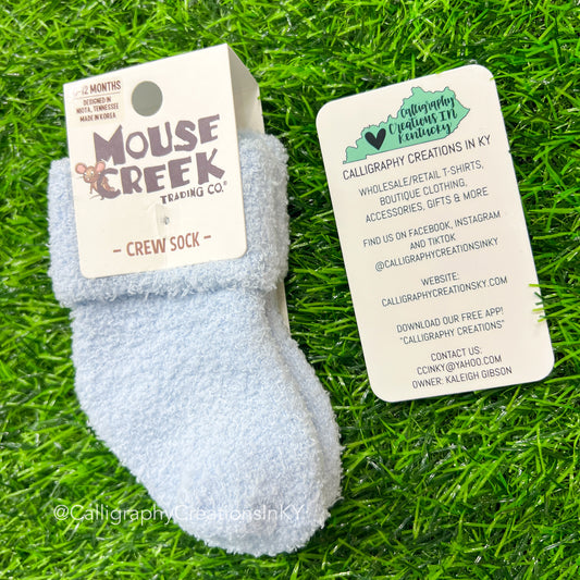Mouse Creek Infant Cozy Cuff Crew Oxford Blue | World's Softest Socks
