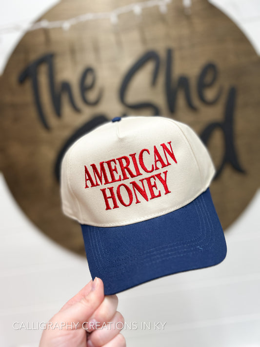 Navy | American Honey Embroidered Trucker Hat