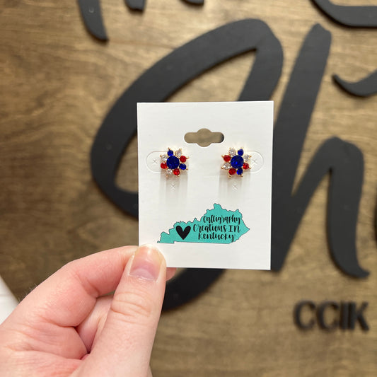 Fancy Patriotic Stud Earrings