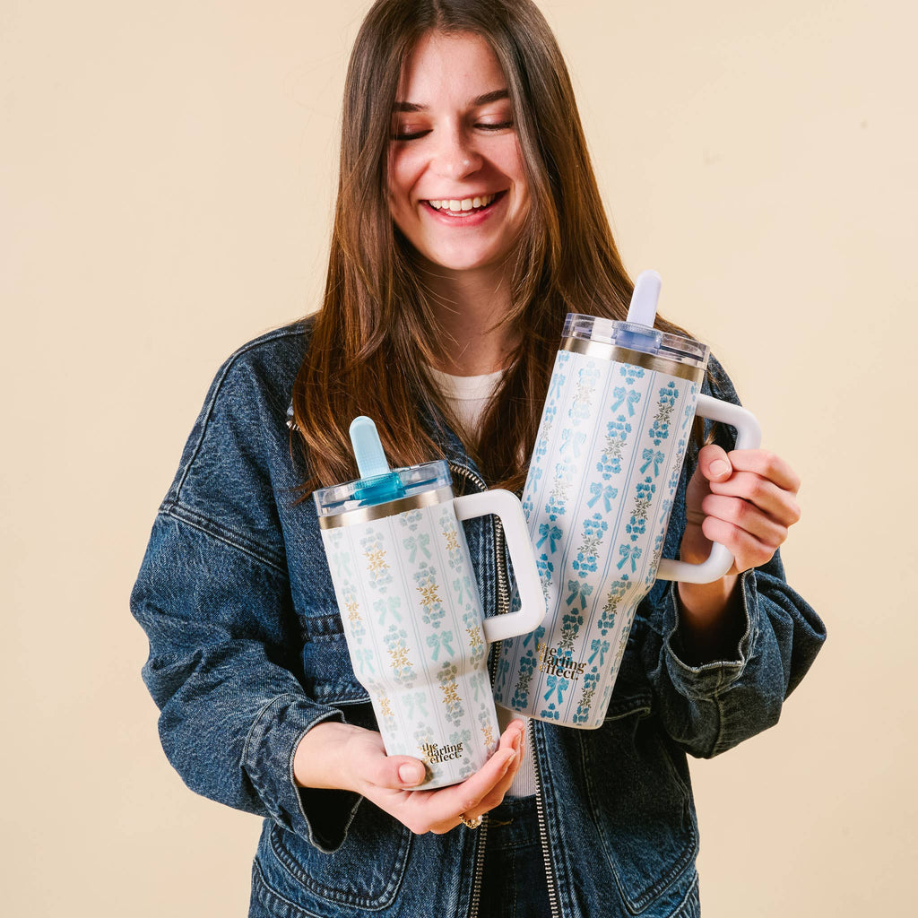 Blue | Oh So Fancy 40 oz Lifestyle Flip Straw Tumbler
