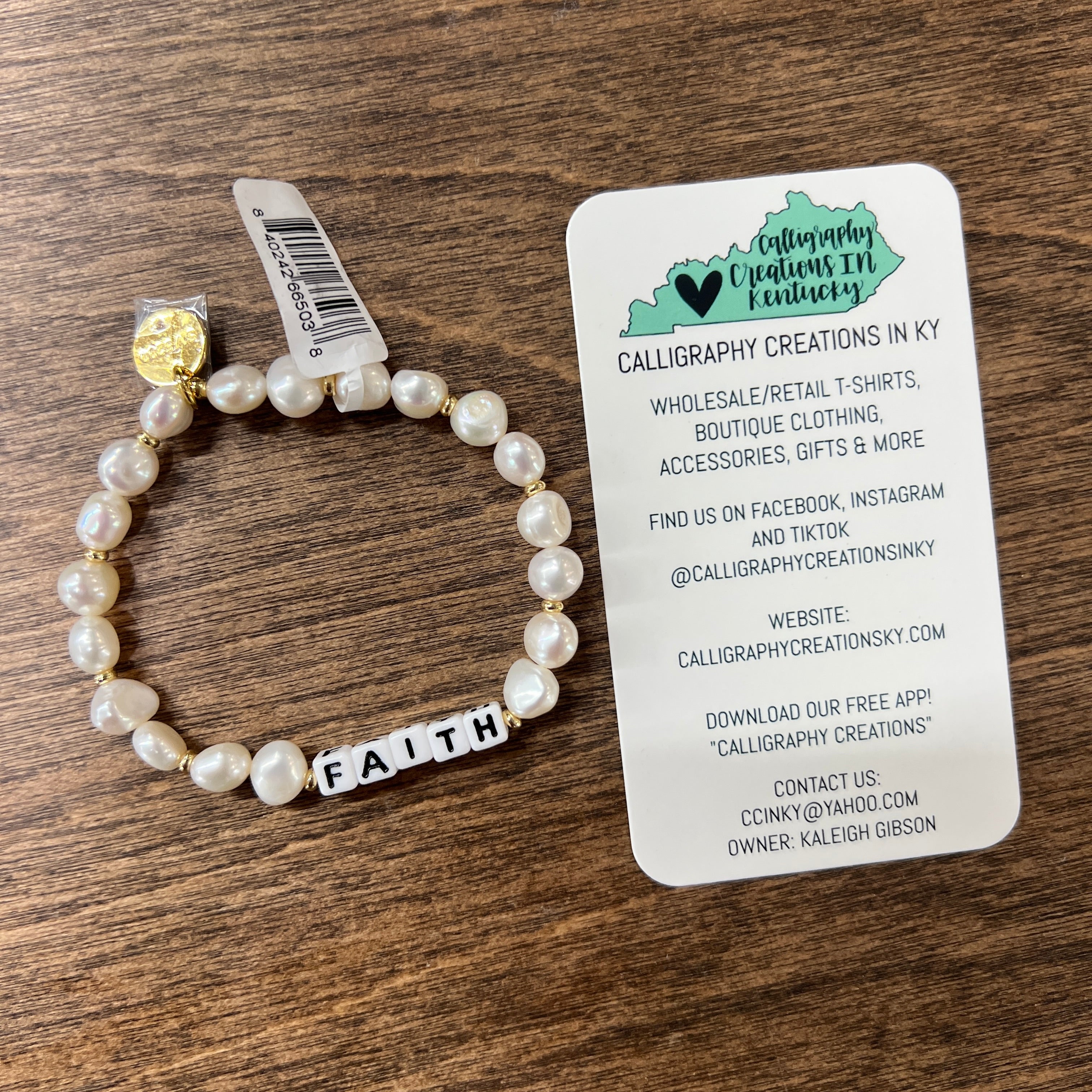 Faith / Clamshell Little Words Project Beaded Bracelet