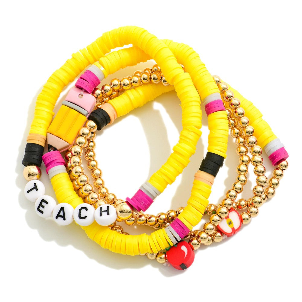 Teach Pencil Bracelet Set