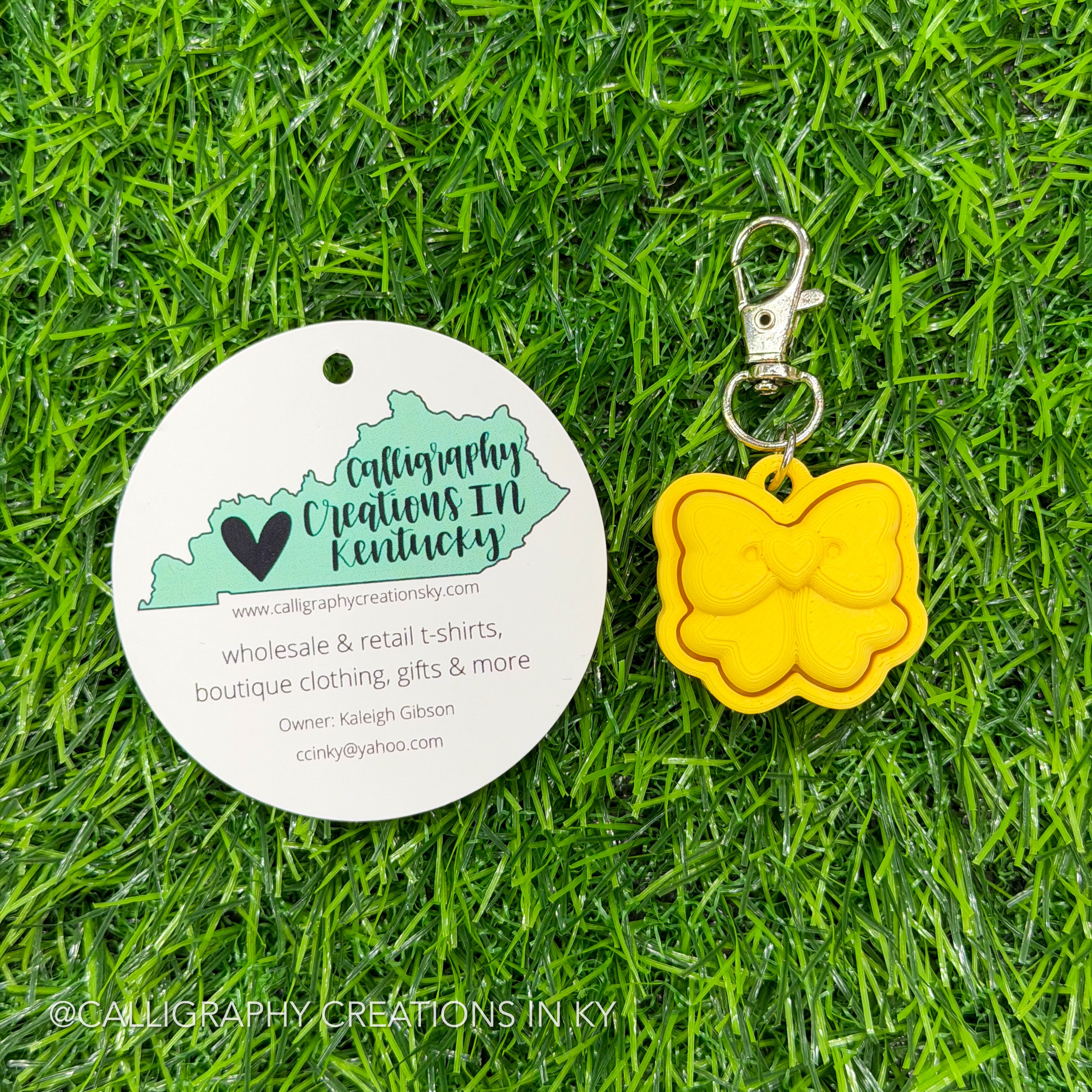 Lemon/Lemon Bow Fidget Clicker Keychain