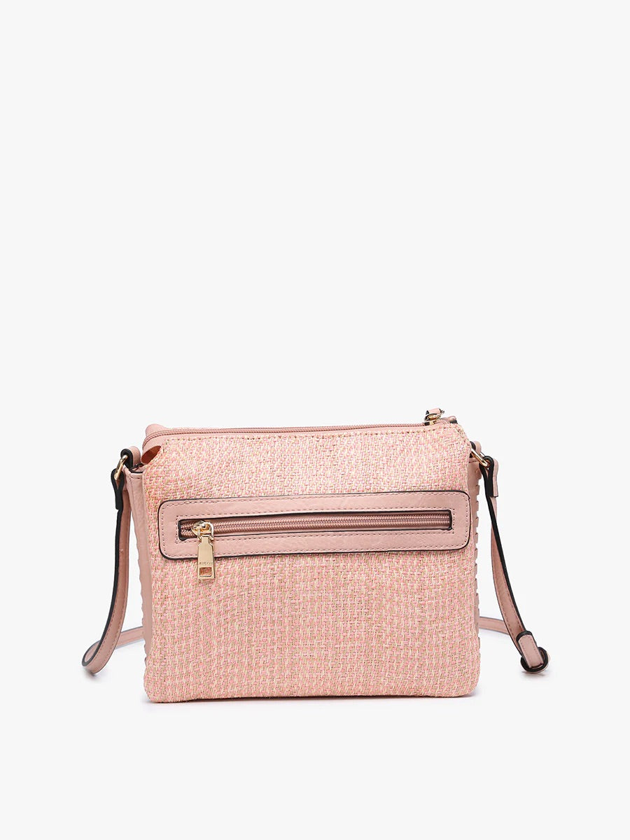 Tan/Pink Pattern Sabrina Crossbody Purse