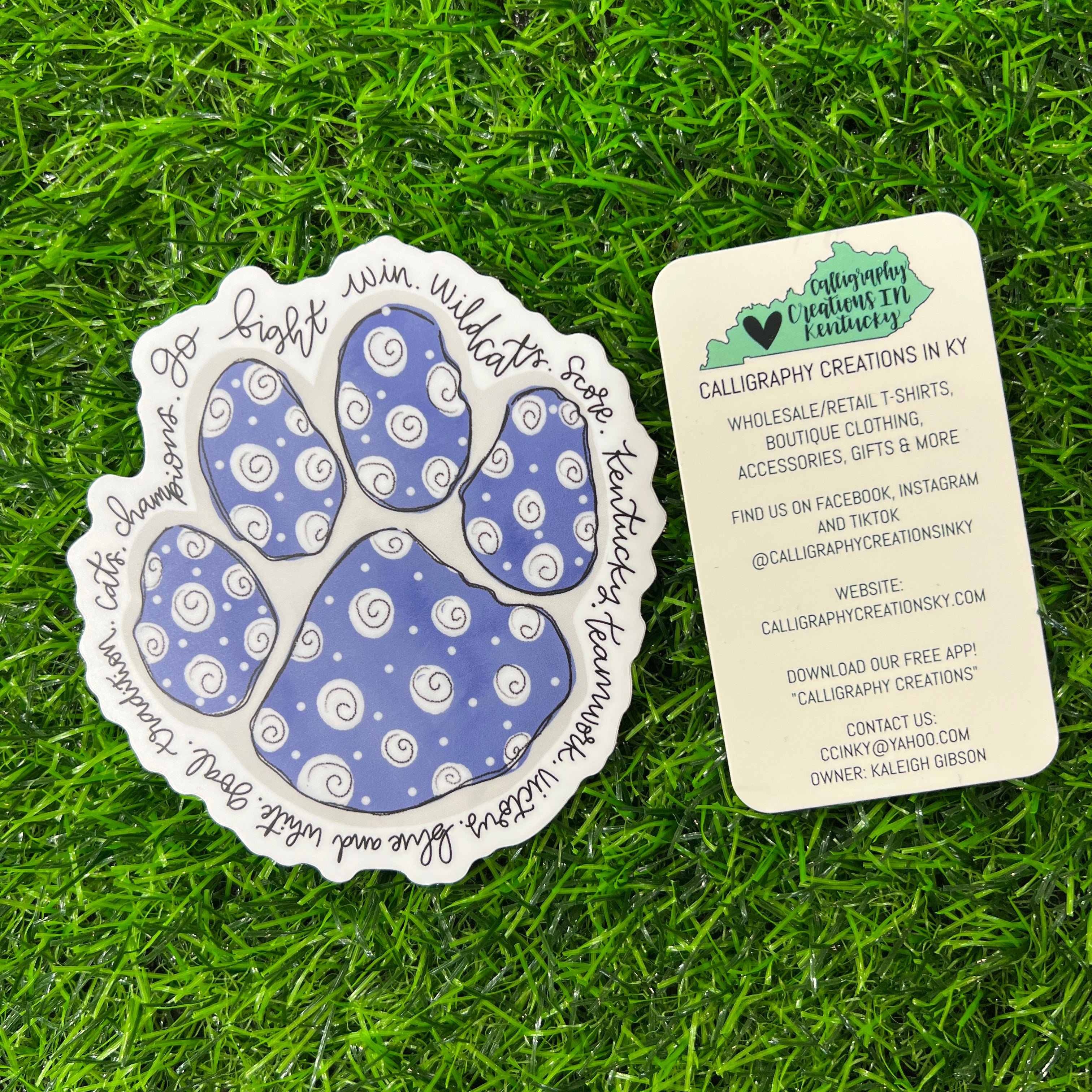 KY Cats Paw Print Sticker - Doodles By Rebekah