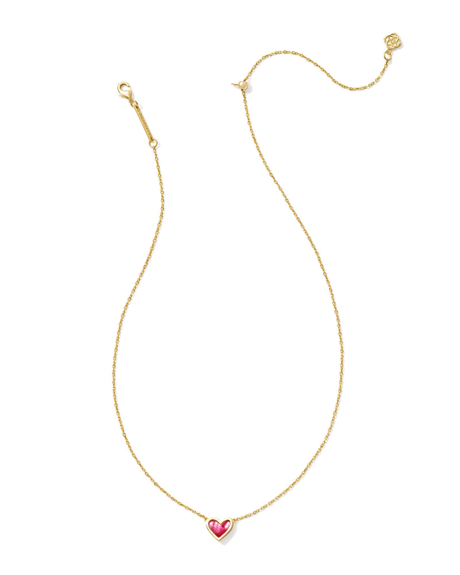 Kendra Scott Framed Ari Heart Short Pendant Necklace - Gold Azalea Illusion