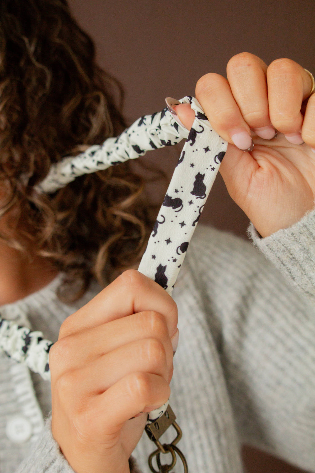 Black Cat Scrunchie Lanyard