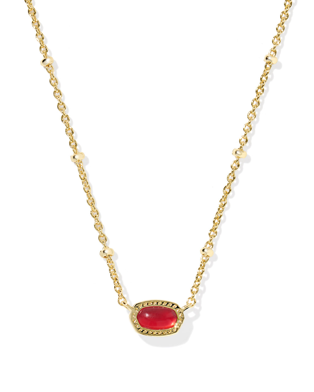 Kendra Scott Mini Elisa Satellite Short Pendant Necklace - Gold Red Illusion