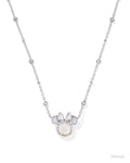 Disney | Kendra Scott Minnie Mouse Short Pendant Necklace - Silver White Pearl