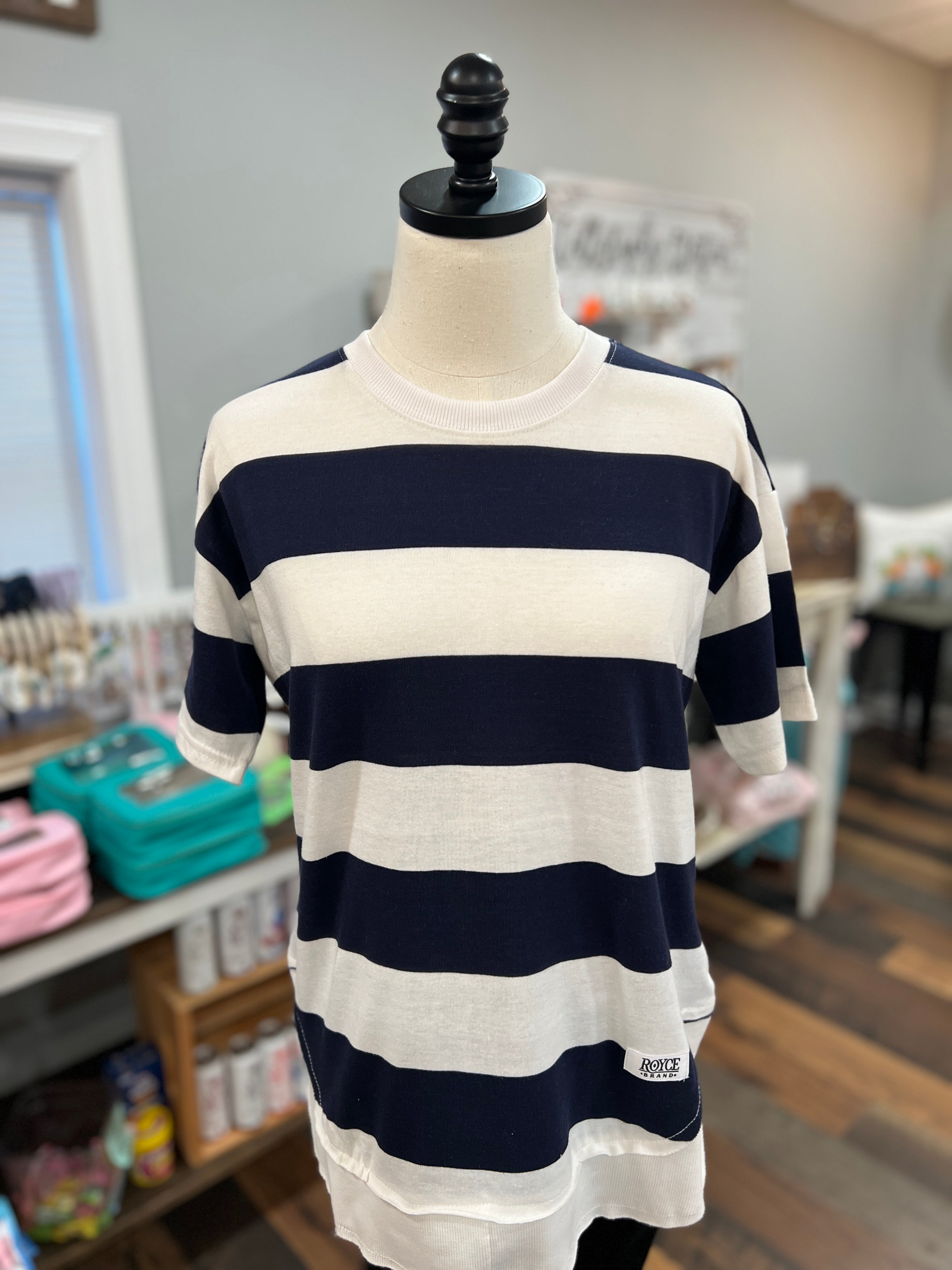 Navy Stripe | Royce Poncho Top