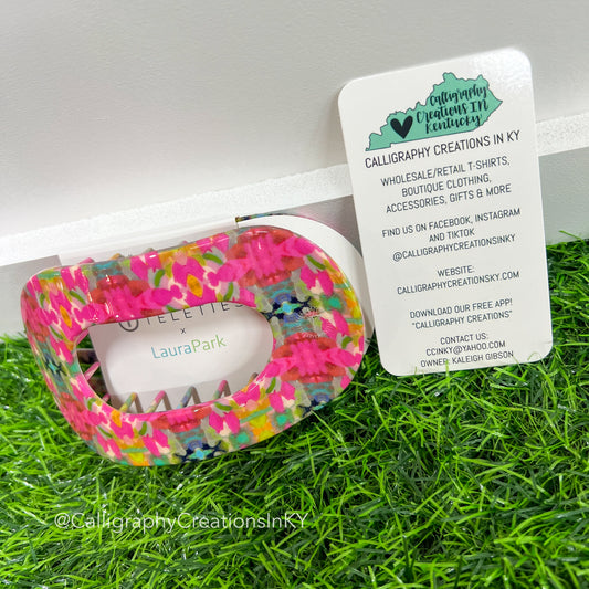 Fuschia Dreams - Flat Round TELETIES Hair Clip