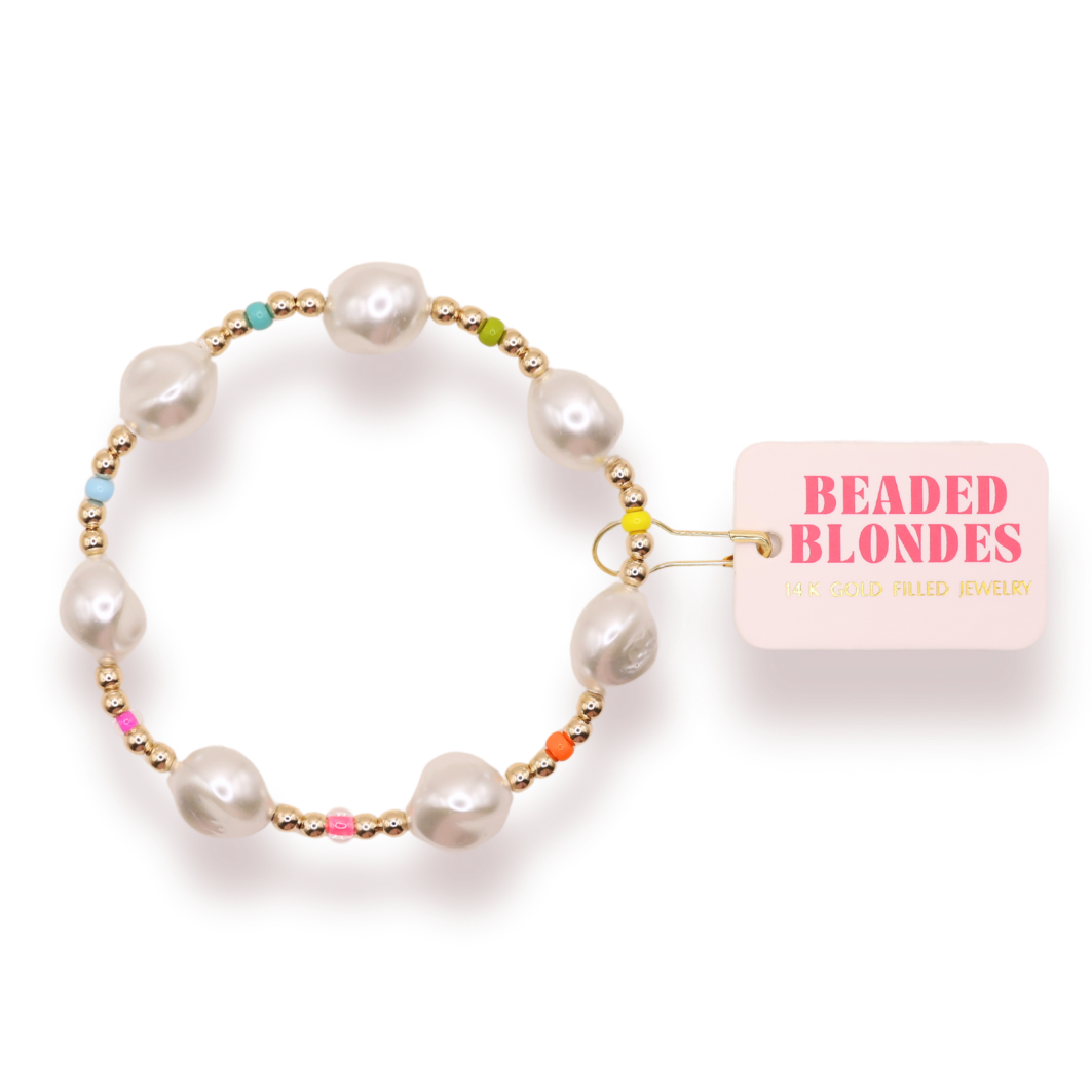 Rainbow Sadie Beaded Blondes Bracelet: Standard 6.75 inch