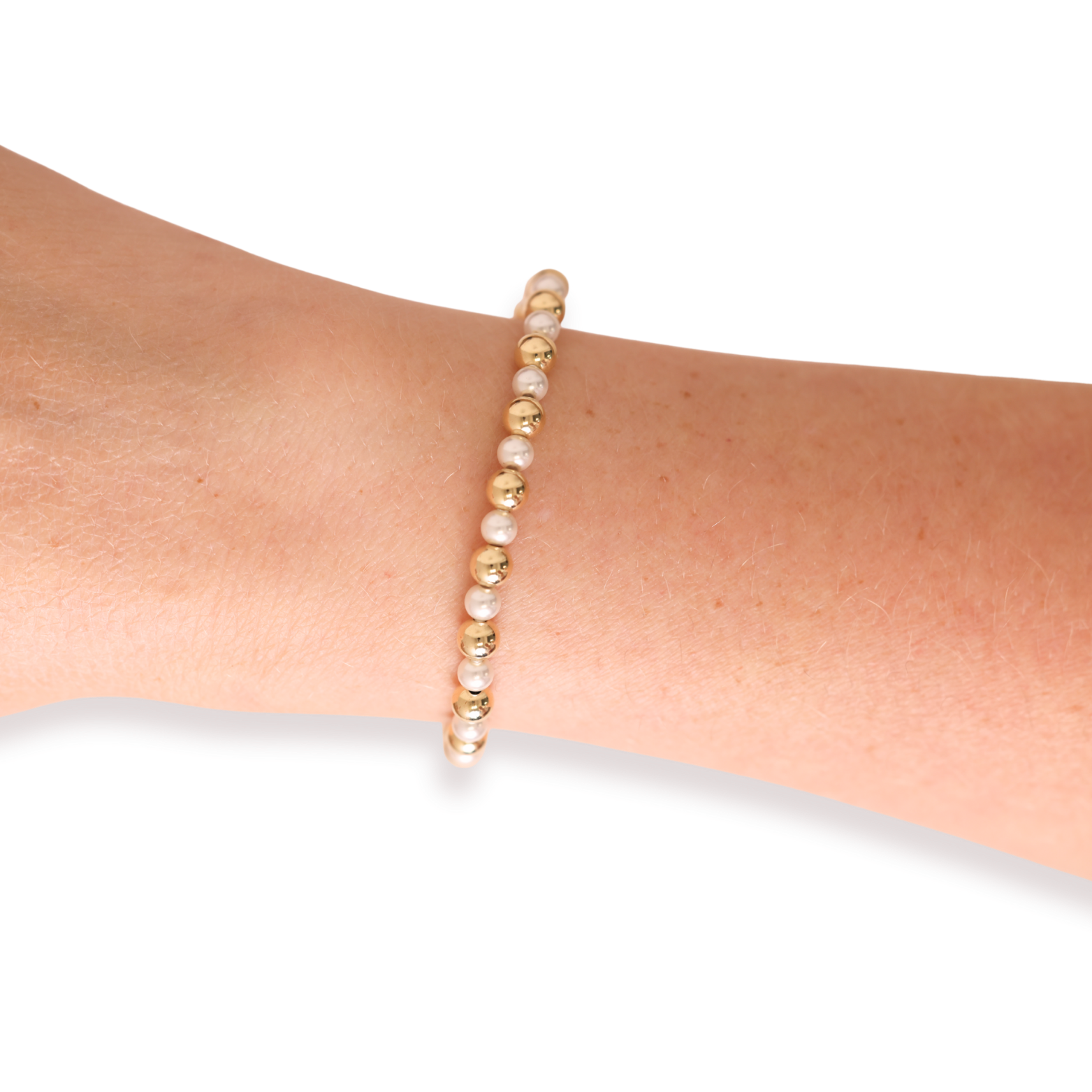 Anna Pearl Bracelet in Gold: Standard 6.75 Inch | Beaded Blondes