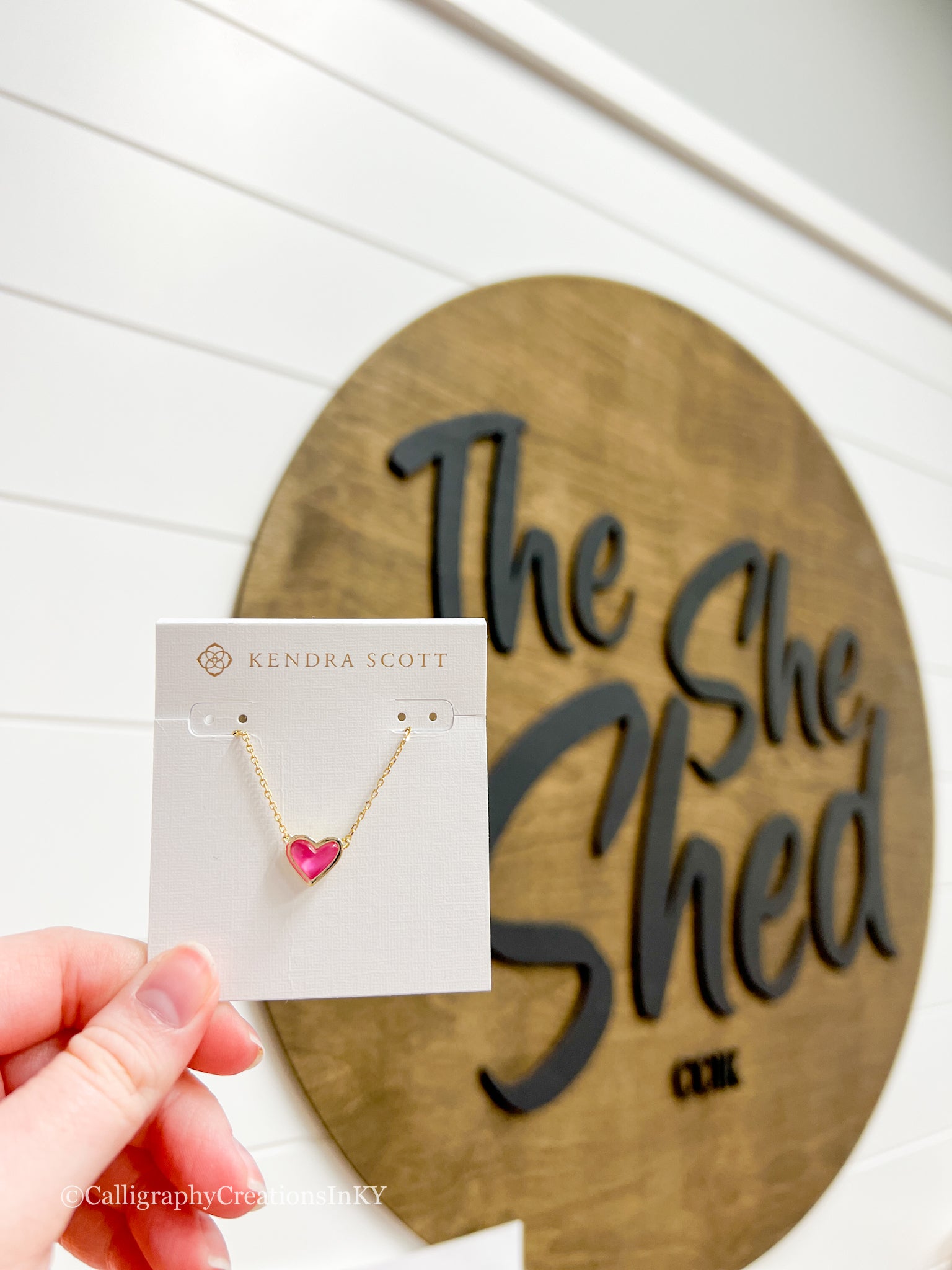 Kendra Scott Framed Ari Heart Short Pendant Necklace - Gold Azalea Illusion