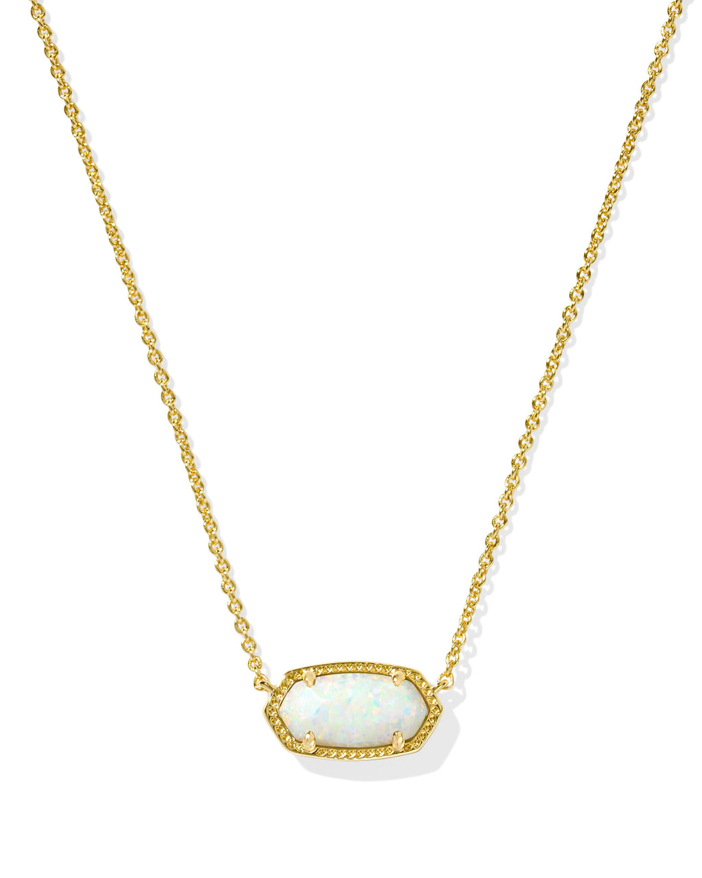 Kendra Scott Elisa Pendant Necklace - Gold Light Yellow Kyocera Opal