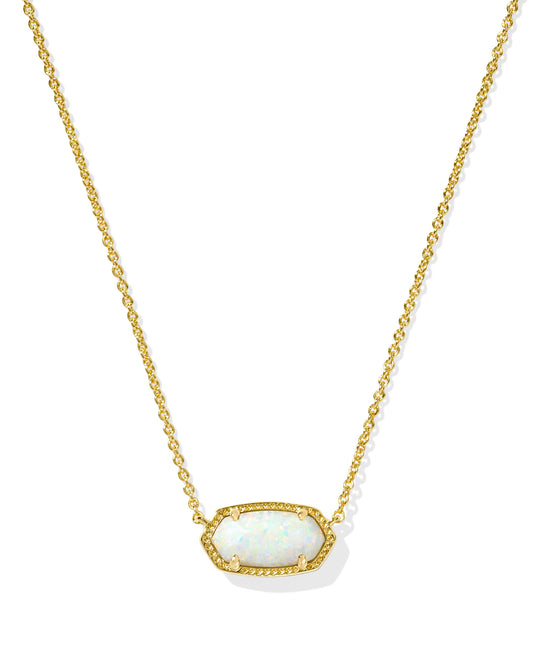 Kendra Scott Elisa Pendant Necklace - Gold Light Yellow Kyocera Opal