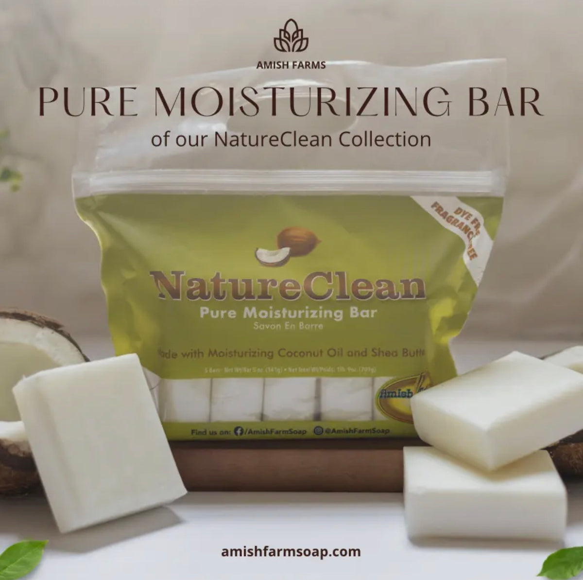 Amish Farms Soap Moisturizing Fragrance and Dye Free Bar